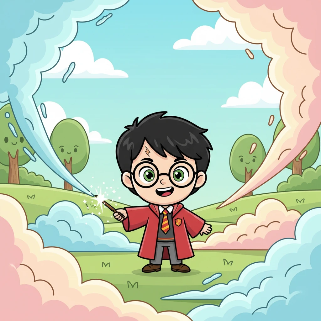 לאורן היה רעיון מבריק! הוא חשב על משחק מהנה ובלתי מזיק. 'בואו נשחק מחבואים קסום!' הוא קרא, ומיד קסם נצנץ מקצה שרביטו, יוצר ענני עשן צבעוניים ששימשו כמקומות מסתור.