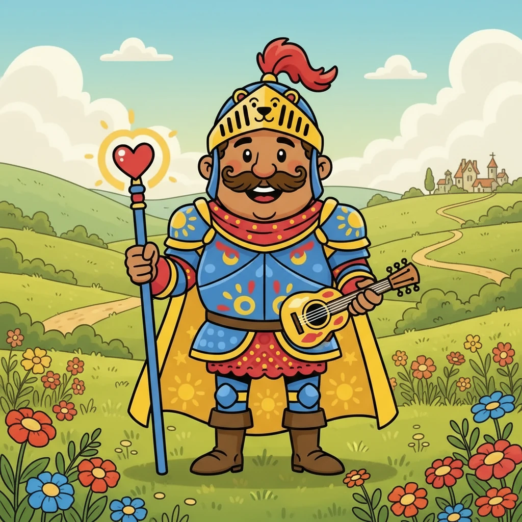 A medida que avanzaba en su viaje, Sir Ricardo aprendió a ver el mundo con nuevos ojos. La armadura comenzó a aflojarse, símbolo de su crecimiento personal y de su capacidad para dejar atrás su orgullo. Descubrió que la verdadera fuerza no reside en la apariencia, sino en la bondad y la autenticidad.