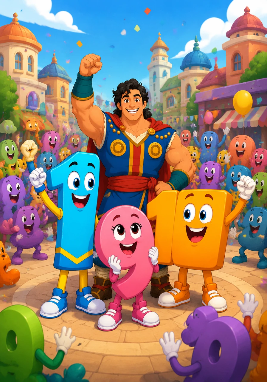With Ten's clever trick, harmony was restored to Numberville, and Digit celebrated with all the numbers. From that day on, whenever things got crowded, the numbers knew exactly how to use the power of friendship and teamwork to solve any problem.
