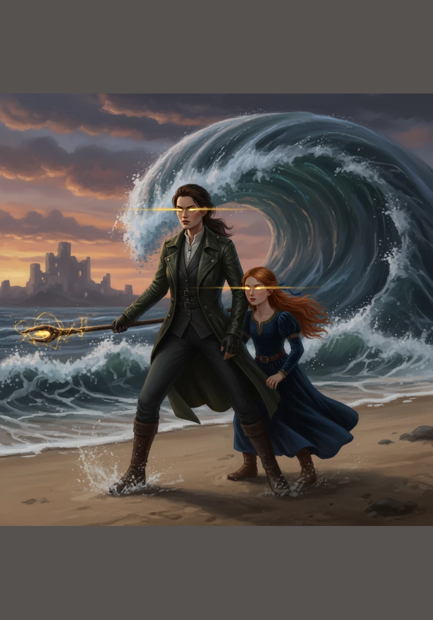 Trinity and Ellie Joy spotted a giant trampoline sitting near a nearby boardwalk and rushed to grab it. They dragged the heavy trampoline across the sand, positioning it right beneath the swirling path of the tornado. They knew this was their only chance to reach their friend.