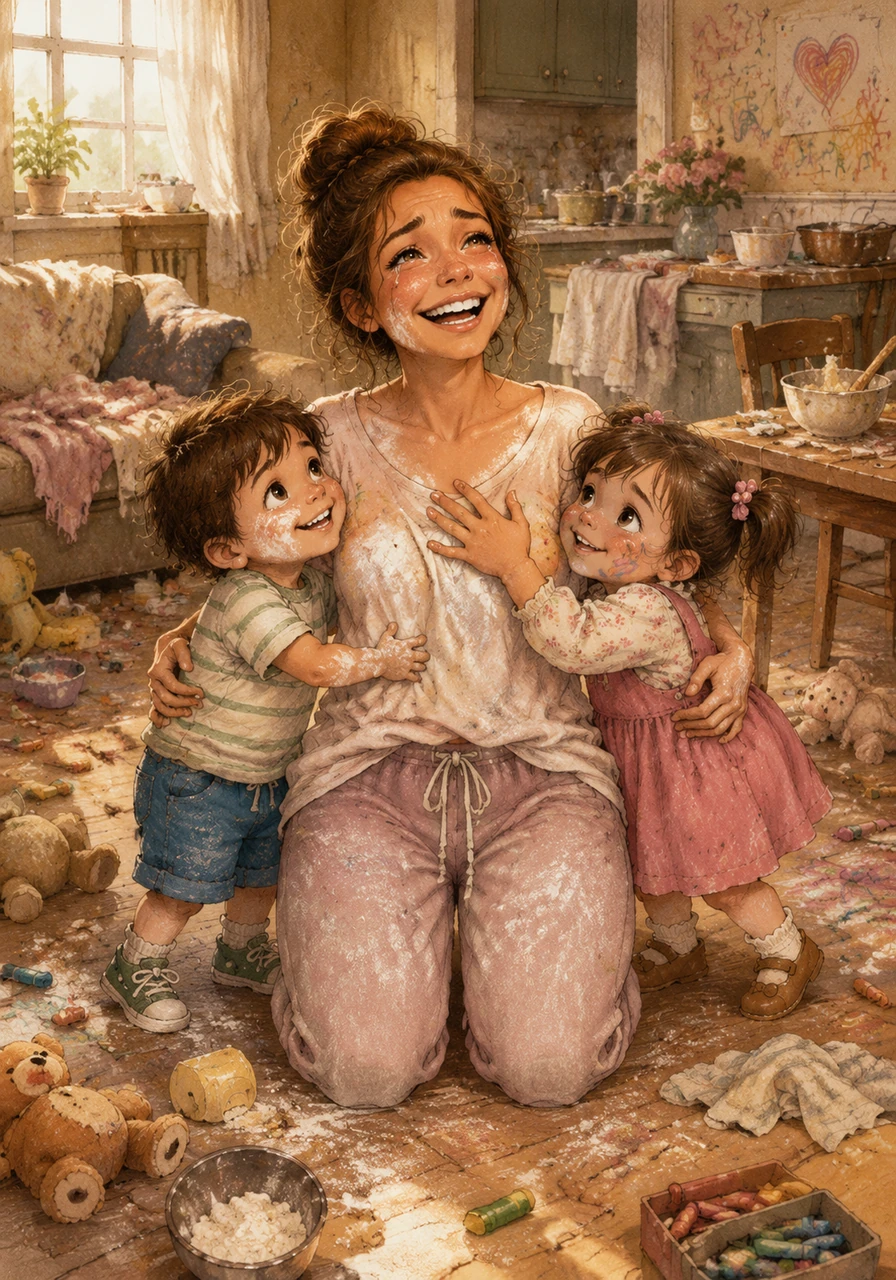 Maya looks around her messy, chaotic home and realizes she has never been happier. Tears of joy fill her eyes as she realizes that despite the flour and the crayon marks, this is the most perfect Mother’s Day she could ever imagine.
