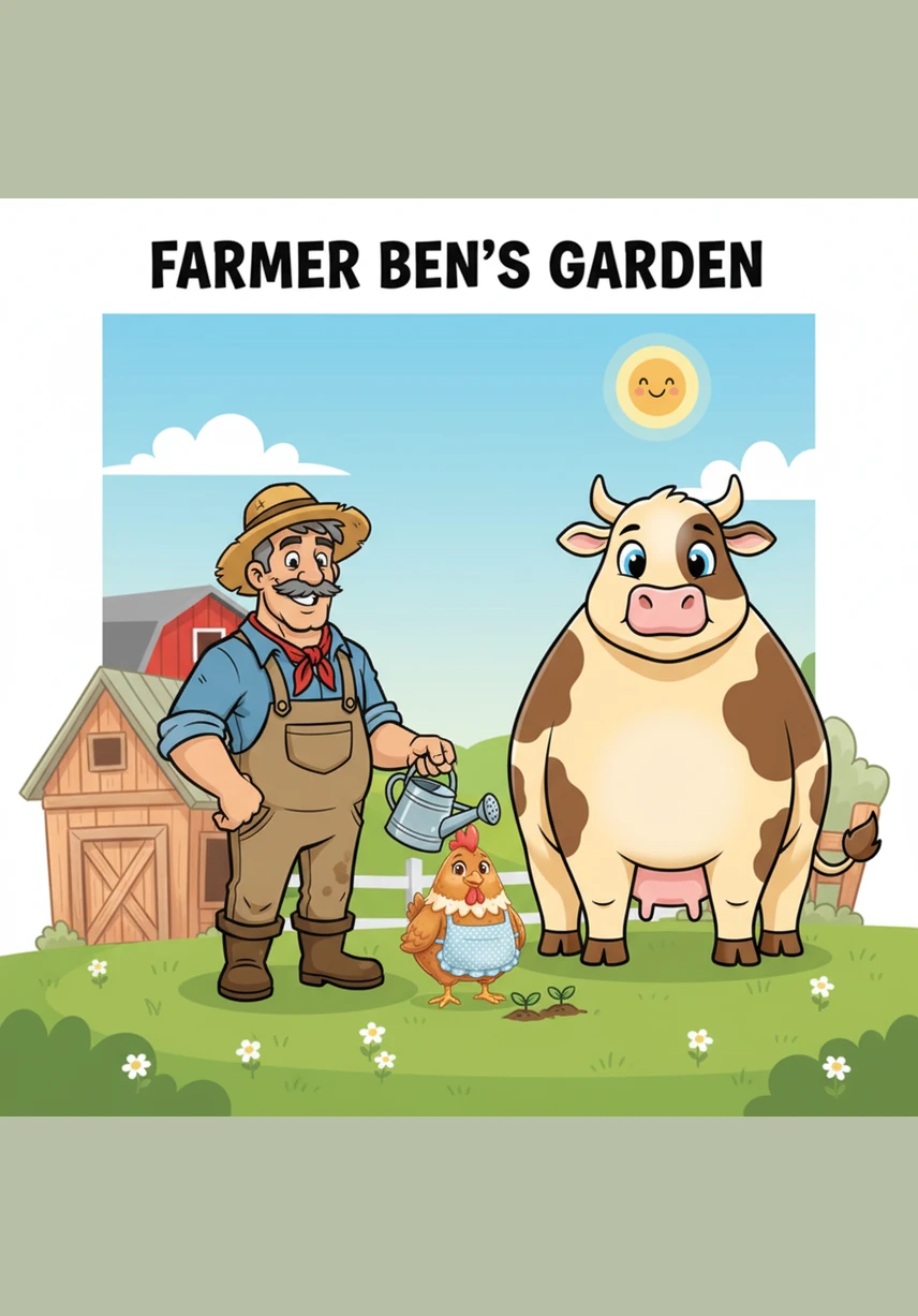 Look at the garden! There are 3 green plants growing in the dark soil. They need water and sunshine to grow big and strong.