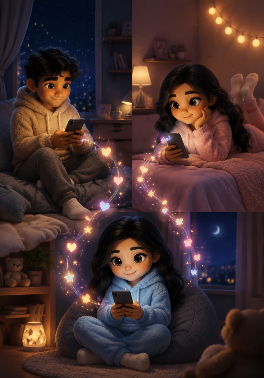 As the world falls asleep, their glowing screens become windows into each other's souls through endless late-night messages. Prasad’s calm words and Priyanka’s playful energy weave together, making these quiet hours the most cherished part of their day.