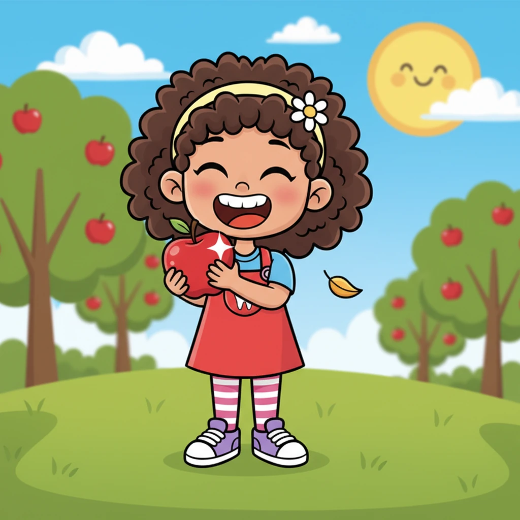 Meet Lily, a cheerful little girl with a big, bright smile! Her twenty tiny, sparkling teeth loved to help her munch on crunchy apples and sing happy songs. Every tooth was a little pearl, making her smile shine like the morning sun.