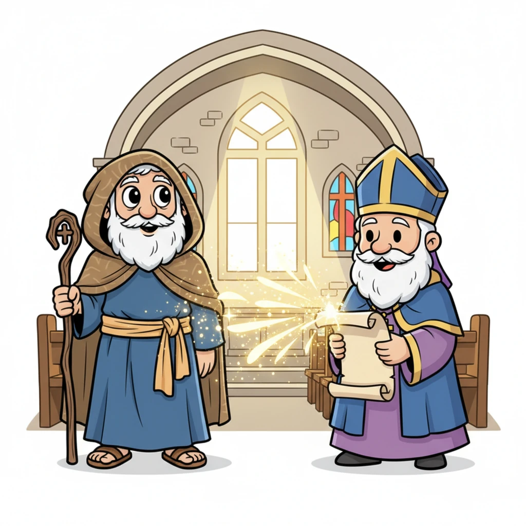 One sunny morning in church, Anthony listened closely as the priest read from a scroll. The words shimmered and seemed to glow just for him: "Go, sell what you have and give to the poor." A spark ignited in his heart, a clear call to a new adventure.