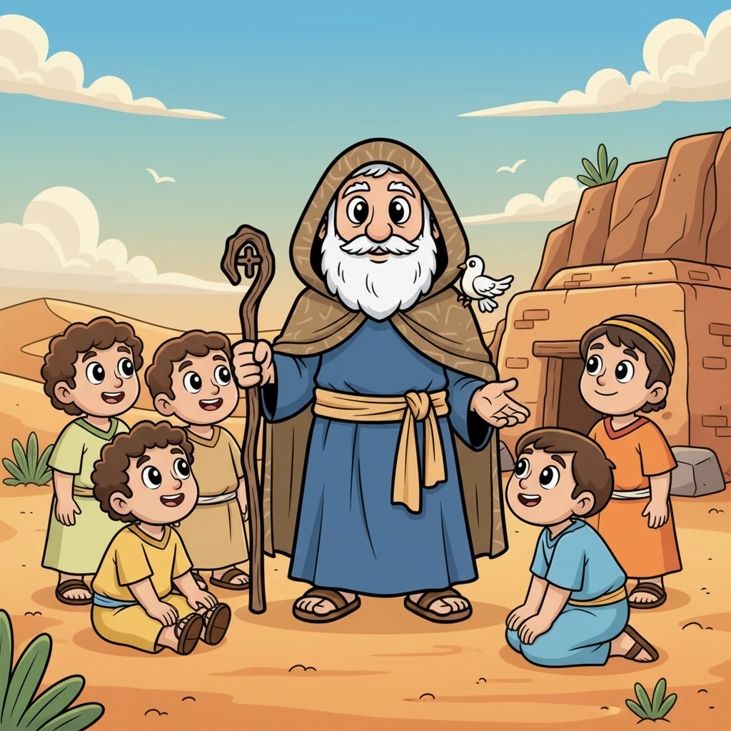 Years passed, and Anthony, now a wise and kind older man, found that his solitude was attracting others. Eager disciples, with wide smiles and curious eyes, gathered around his simple dwelling, listening to his gentle wisdom under the vast desert sky.