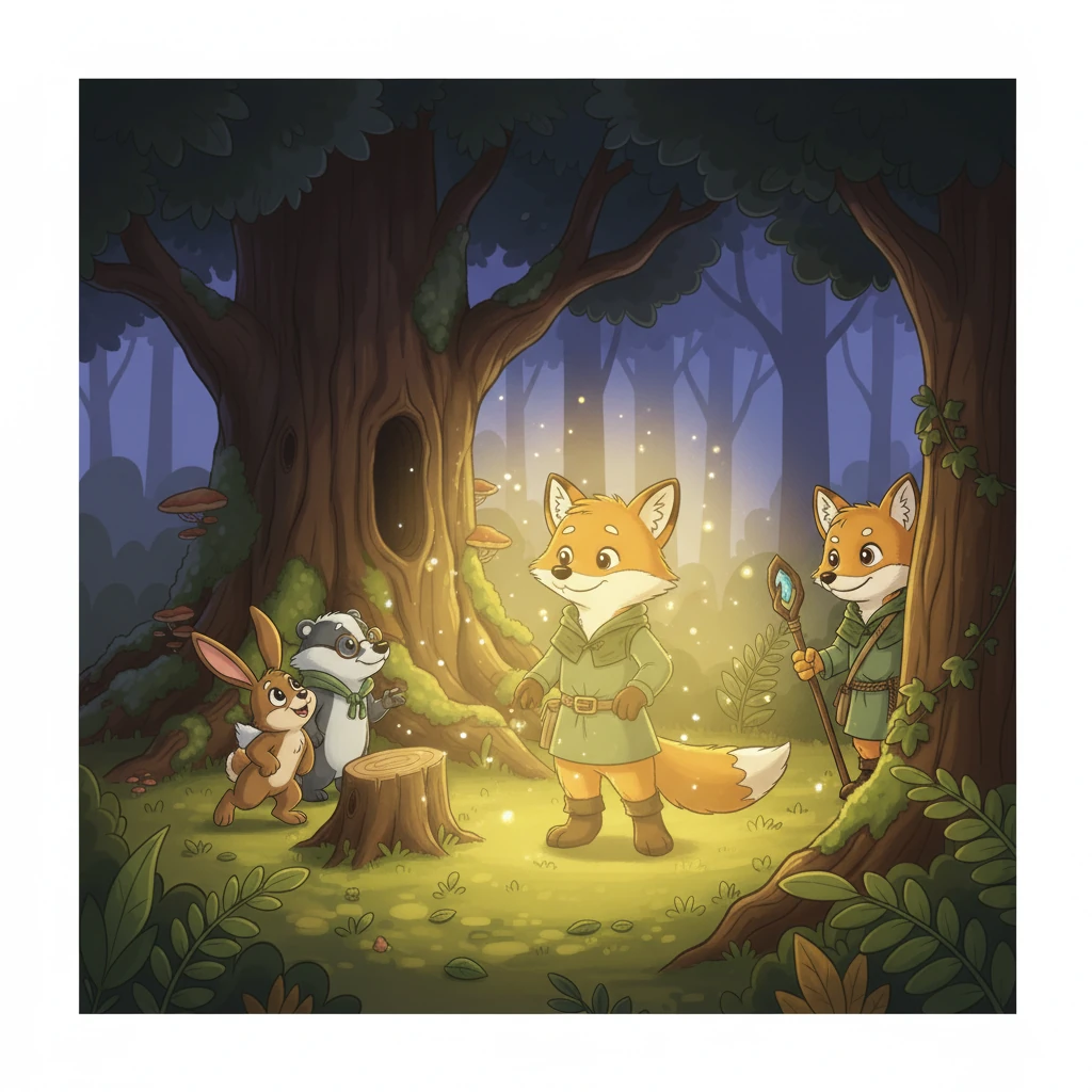 Mais quand le soleil se couchait et que l'obscurité enveloppait les arbres, Renax commençait à briller. Une douce lumière dorée émanait de lui, transformant son pelage en une source de chaleur réconfortante. Il devenait le phare de la nuit, visible de loin.