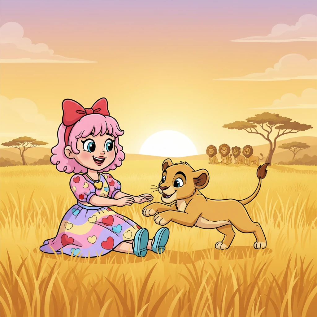 Her adventure continued to the vast, golden savannas of Maasai Mara, Kenya. Here, she encountered Zola, a spirited young lioness who loved to play but sometimes forgot the importance of her pride. Zola often wandered off on her own adventures, not realizing how much her family worried. Ms. Valentine saw Zola's brave heart but also her need for connection.