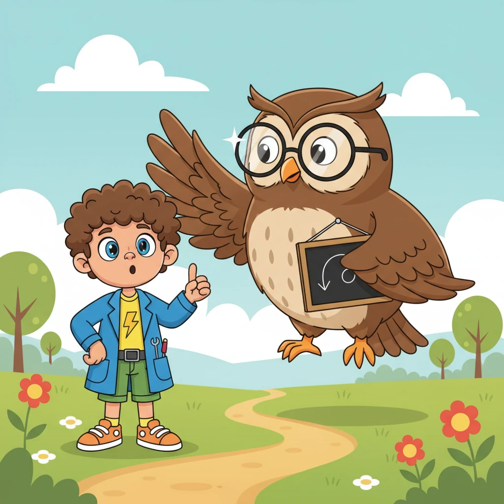 Just then, a wise old owl named Professor Ohm swooped down, carrying a tiny blackboard under his wing. He landed gently beside Sparky, his spectacles glinting. Professor Ohm explained that electricity needs a clear path, but not *too* clear, or it gets very grumpy and hot!