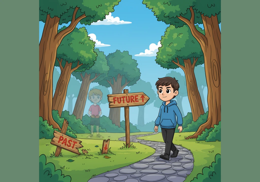 Arlen walks over in his blue hoodie, looking totally relaxed and unbothered by the strange sights. Julian points frantically at the dancing shadows, s