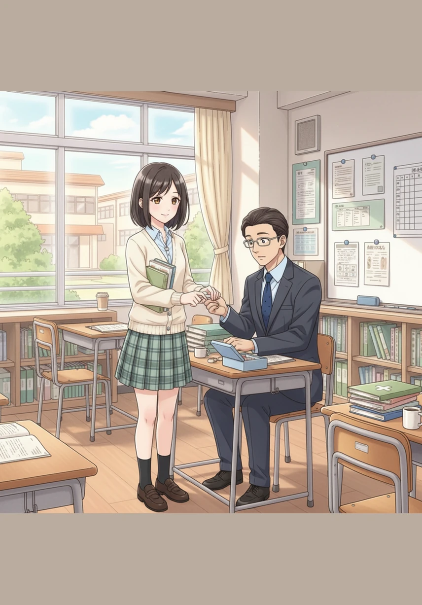 In the staff room, Ms. Maya quietly leaves a stack of neatly organized lesson plans on a colleague's desk. She knows her friend has been overwhelmed lately, and this small gesture will give them a much-needed head start on the morning.