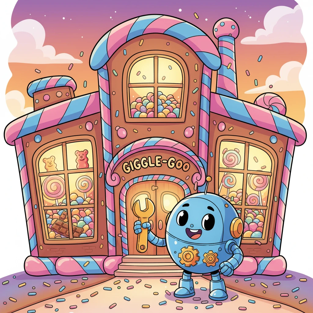As the sun sets, the Giggle-Goo Candy Factory glows with success, filled with perfectly crafted sweets. Pip the Poka-Yoke Pal beams, knowing he helped make delicious treats for happy children everywhere. It was another wonderful day of teamwork and sweet perfection!