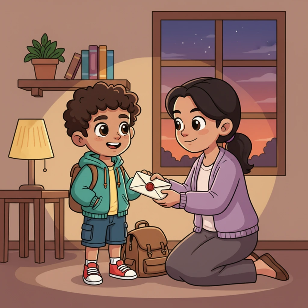 One evening, Yaseen's mother handed him a very important letter to post before dark. Yaseen, though young, puffed out his chest, ready for his big responsibility. He imagined himself a brave hero on a crucial mission.