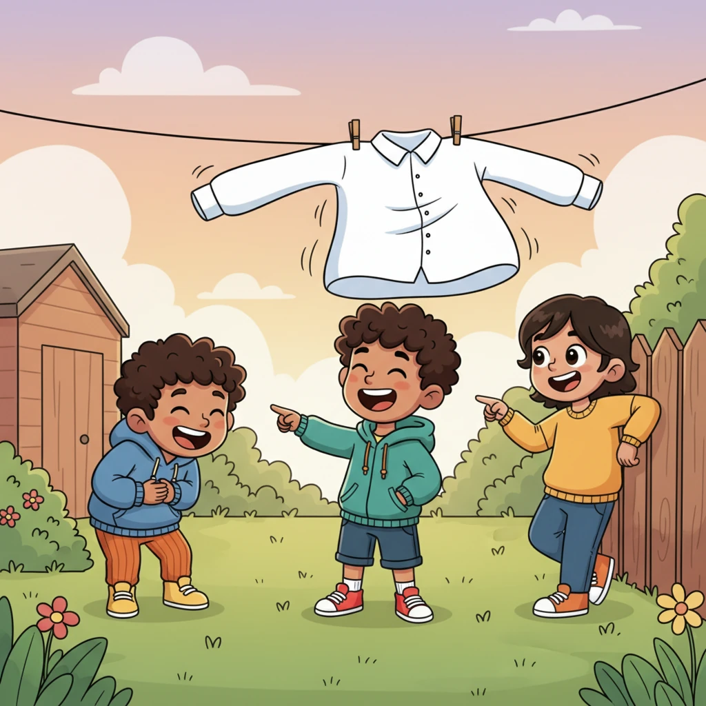 And what do you think Yaseen's fearsome 'dragon' turned out to be? Not a monster at all! It was a large, white shirt belonging to their friend Yasir, hung up to dry in his back garden, gently swaying in the evening breeze. Everyone burst into giggles!