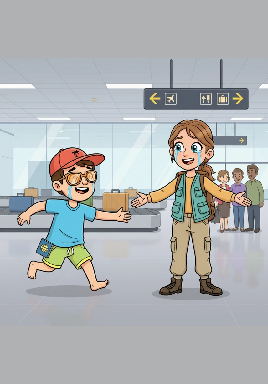 As the plane descends into Sydney, Lilly-Ann peers through the window to see the magnificent Opera House and Harbour Bridge sparkling below. She spots ferries gliding across the water and even a tiny seal perched on the Opera House steps, making the city look even better than the movies.