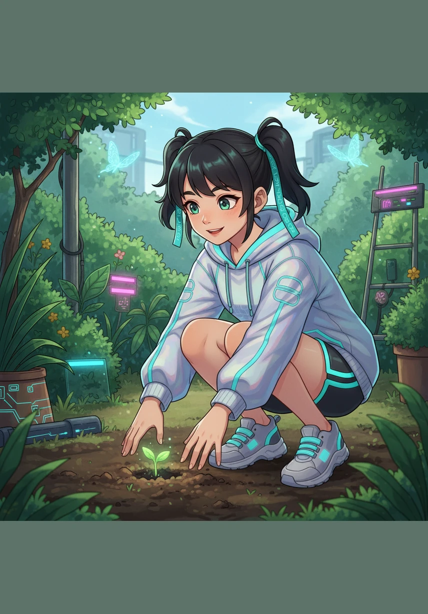 小暖蹲在花园的角落里，惊喜地发现一棵淡绿色的草芽正努力钻出泥土。它虽然看起来很娇小，却有着无穷的力量，要把积攒了一个冬天的梦想告诉大地。