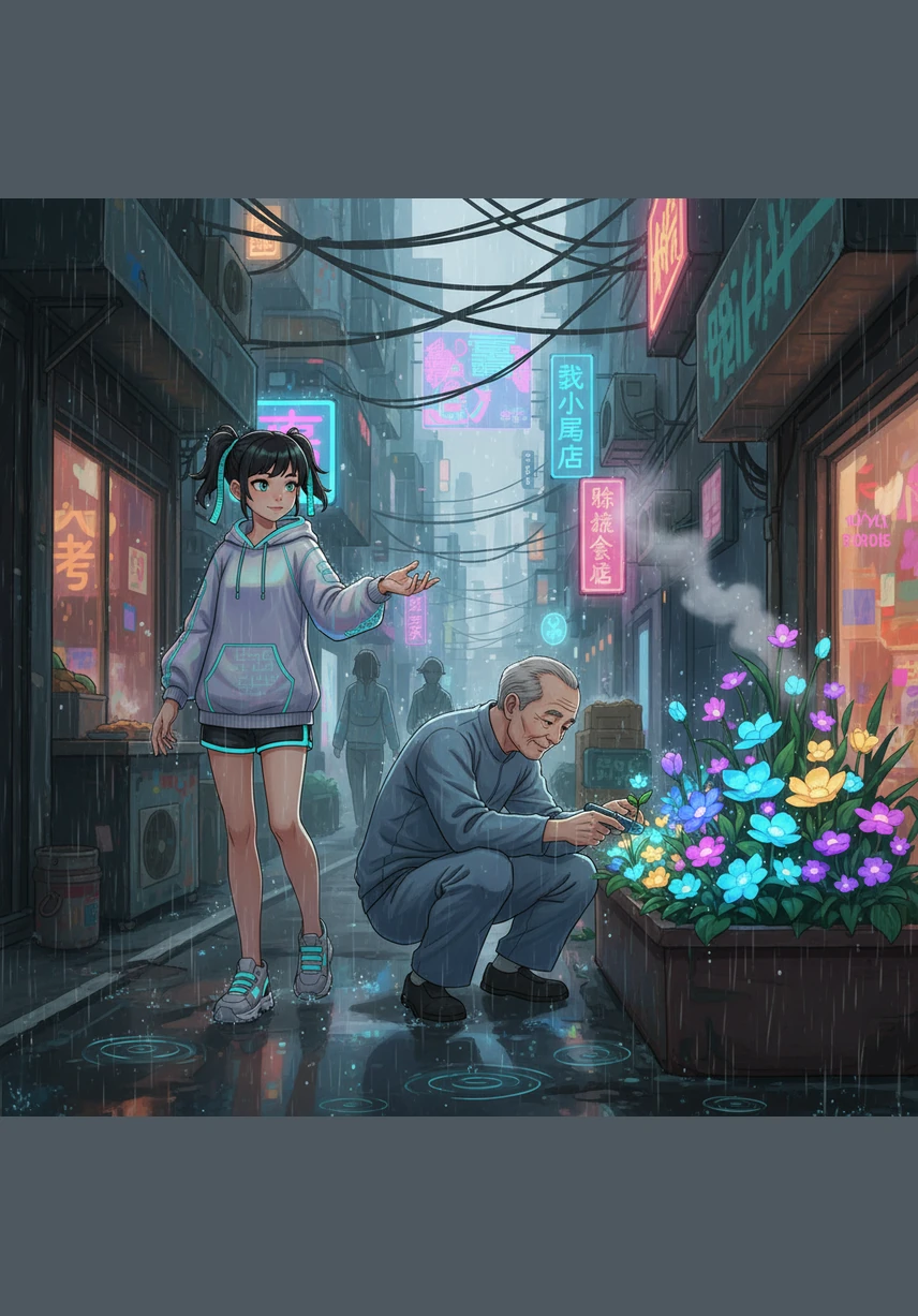 一场细细的春雨悄然而至，像无数根晶莹的丝线连接着天空与大地。小暖撑起彩色的小伞走在小路上，听着雨滴在伞面上轻快地跳舞，空气中弥漫着泥土的清香。