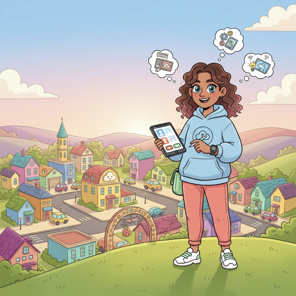 Popsy stood on a hill overlooking the now orderly and cheerful Jamville, the ParkWise Pal tucked under one arm. The town shimmered with vibrant colors, and every car seemed to have found its happy home. Popsy dreamed of even more clever inventions, knowing that with a little imagination, any big problem could be solved with a smile.