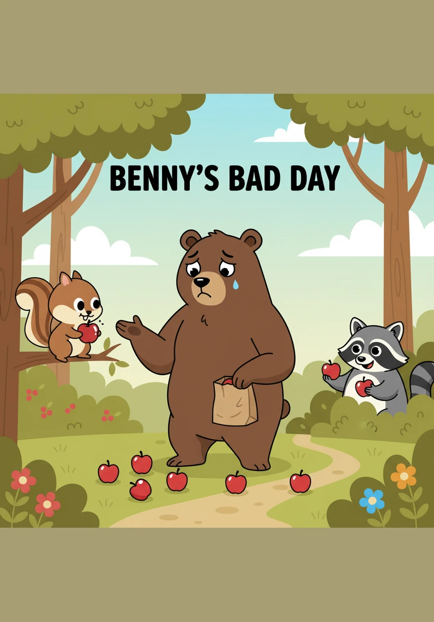 Benny loses his footing and lands with a massive splash right in the middle of the thick, brown mud. He emerges looking entirely covered in sludge like a chocolate donut, causing Gus to let out a booming laugh.