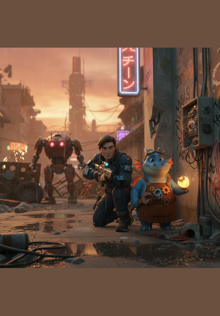 Deep within a lawless Red Zone, Jaxen finds himself surrounded by mercenaries and rogue factions in a territory beyond the reach of the law. The sky is orange with the glow of distant fires, and the sound of gunfire punctuates the heavy silence of the ruins. He must use all his tactical skills to navigate this volatile landscape where only the strongest survive.