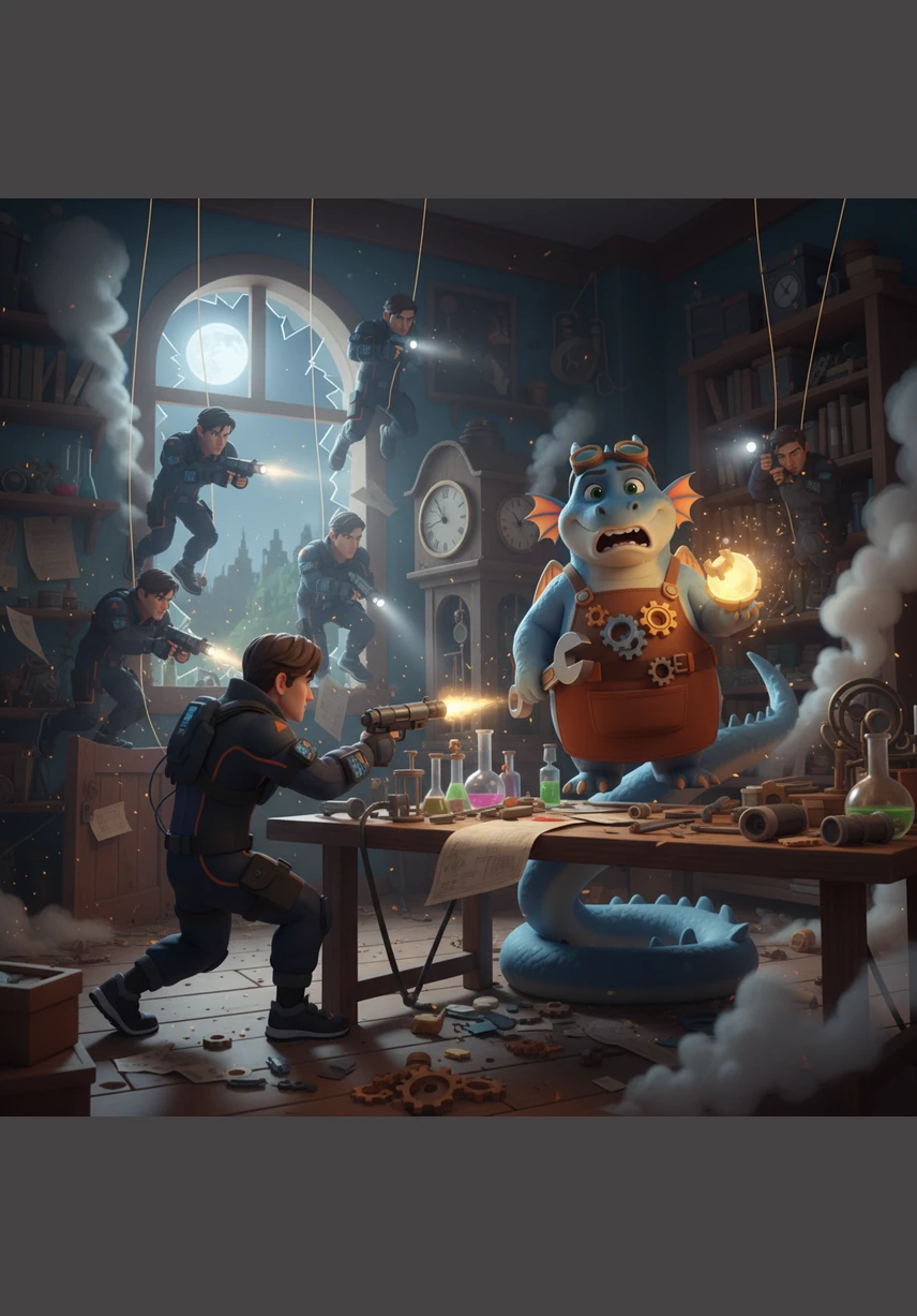 The tension peaks as Jaxen leads a coordinated heist on a major bank in the heart of the financial district. Tactical police units descend from helicopters and deploy advanced drones to seal off the area. Explosions rock the foundations of the skyscraper as he and his crew fight their way through a citywide lockdown to secure the vault's contents.