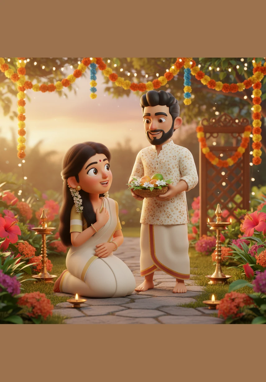 With a quick, daring squeeze of her hand, Govind disappears back through the garden path, moving as silently as a shadow. He leaves behind a trail of crushed petals and a sense of magic that outshines even the brightest festival colors.