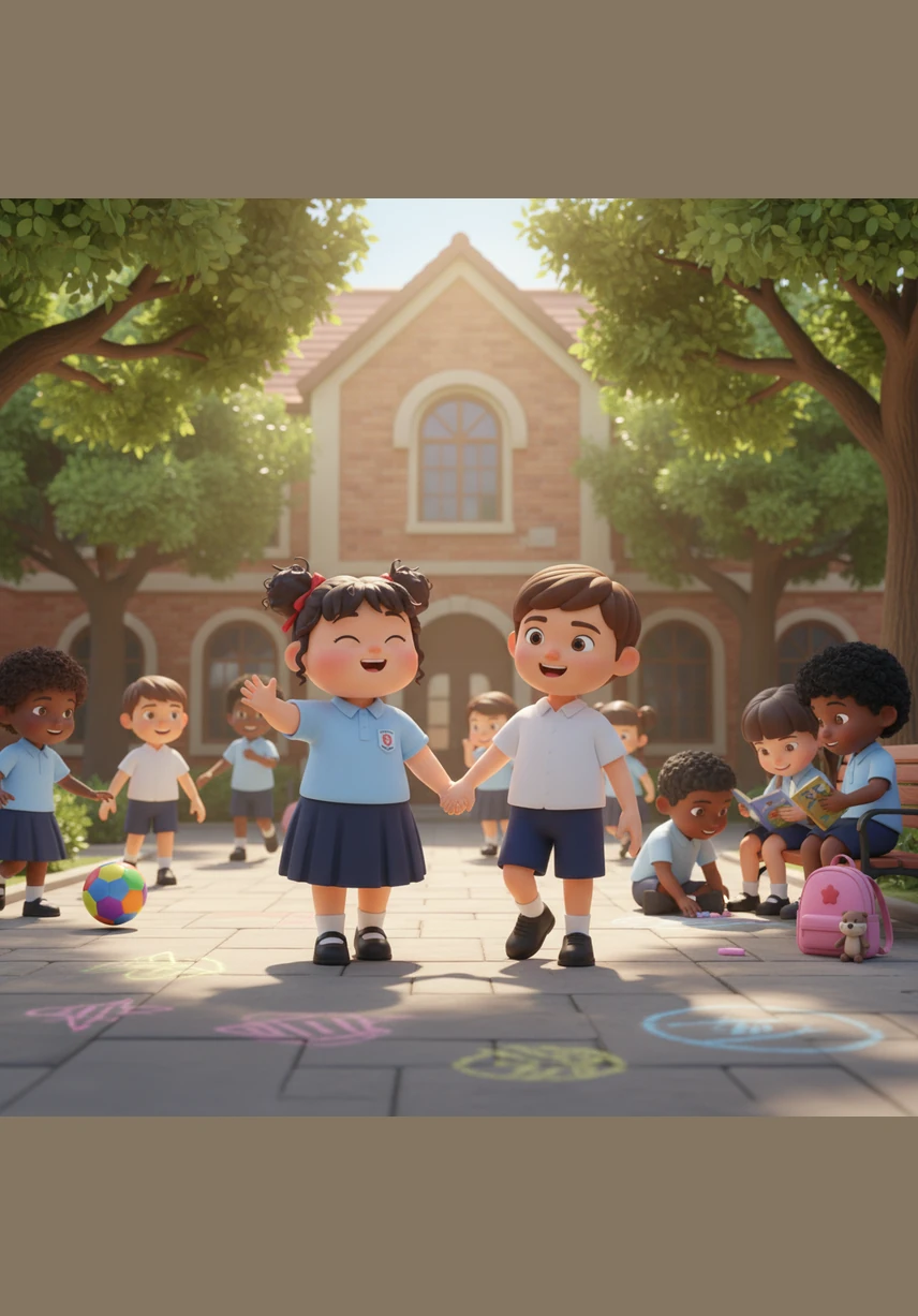 As the school day ends, the children play together in the sunny courtyard, united by a sense of belonging. Aminah realizes that serving others is the best way to show loyalty and make her school a wonderful place for everyone.