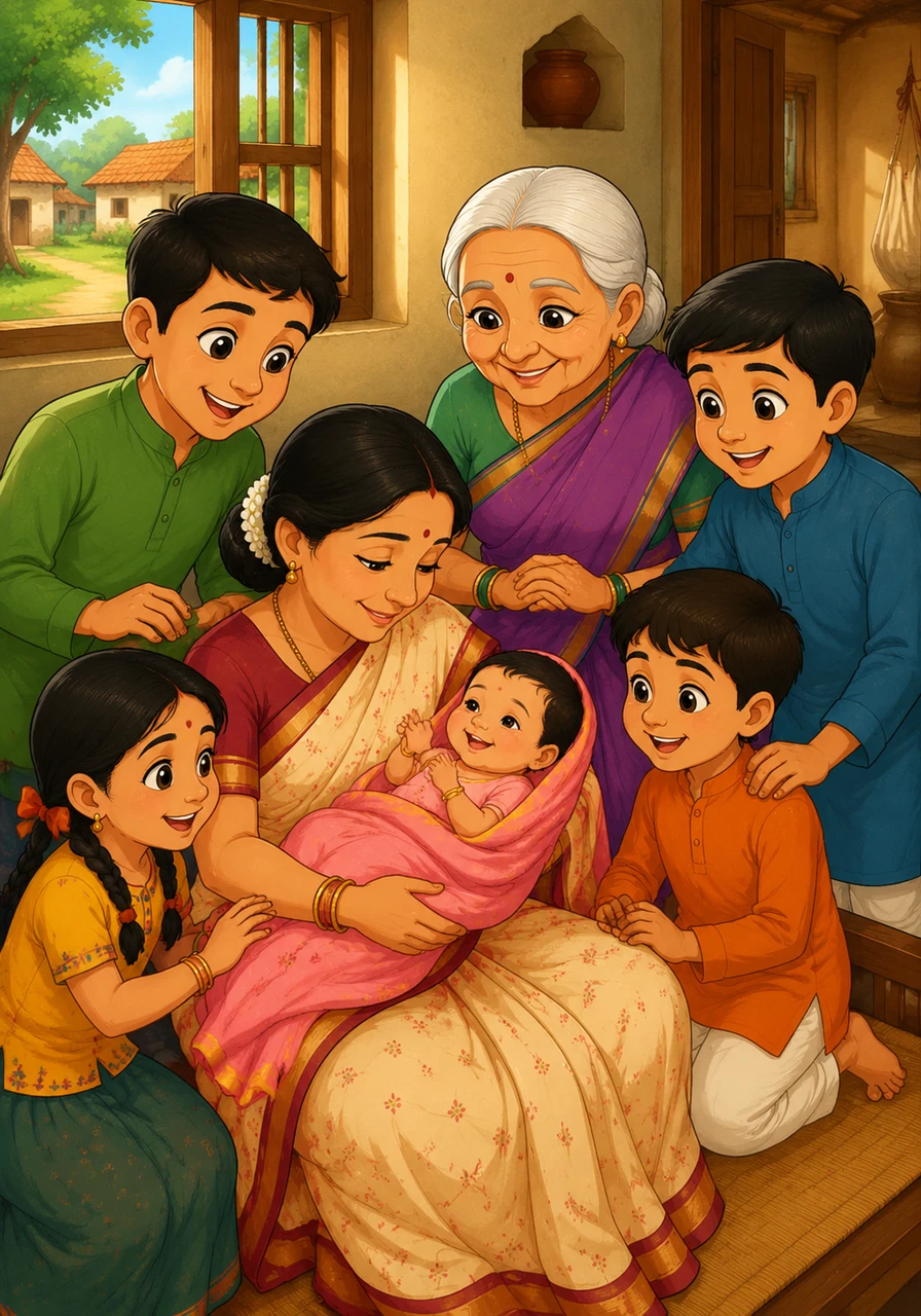 In a small, sun-drenched village, a little girl named Shashikala was born into a home filled with laughter. She was the youngest treasure of her parents and the sweet little sister to four protective siblings.
