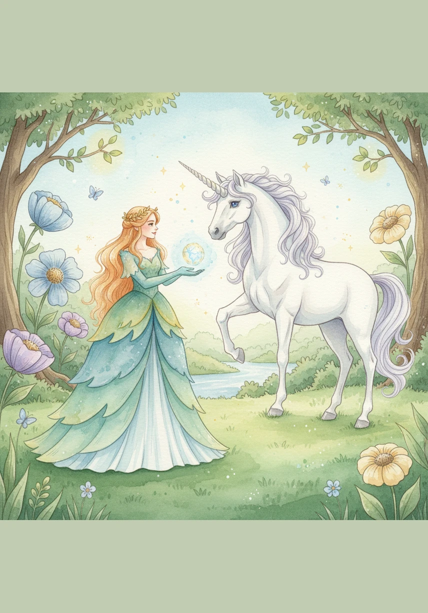 Suddenly, she found herself in a magical garden where the trees were made of lollipops and the grass felt like soft green velvet. A friendly pink pony with a silky mane trotted up to her, ready to show her the way.