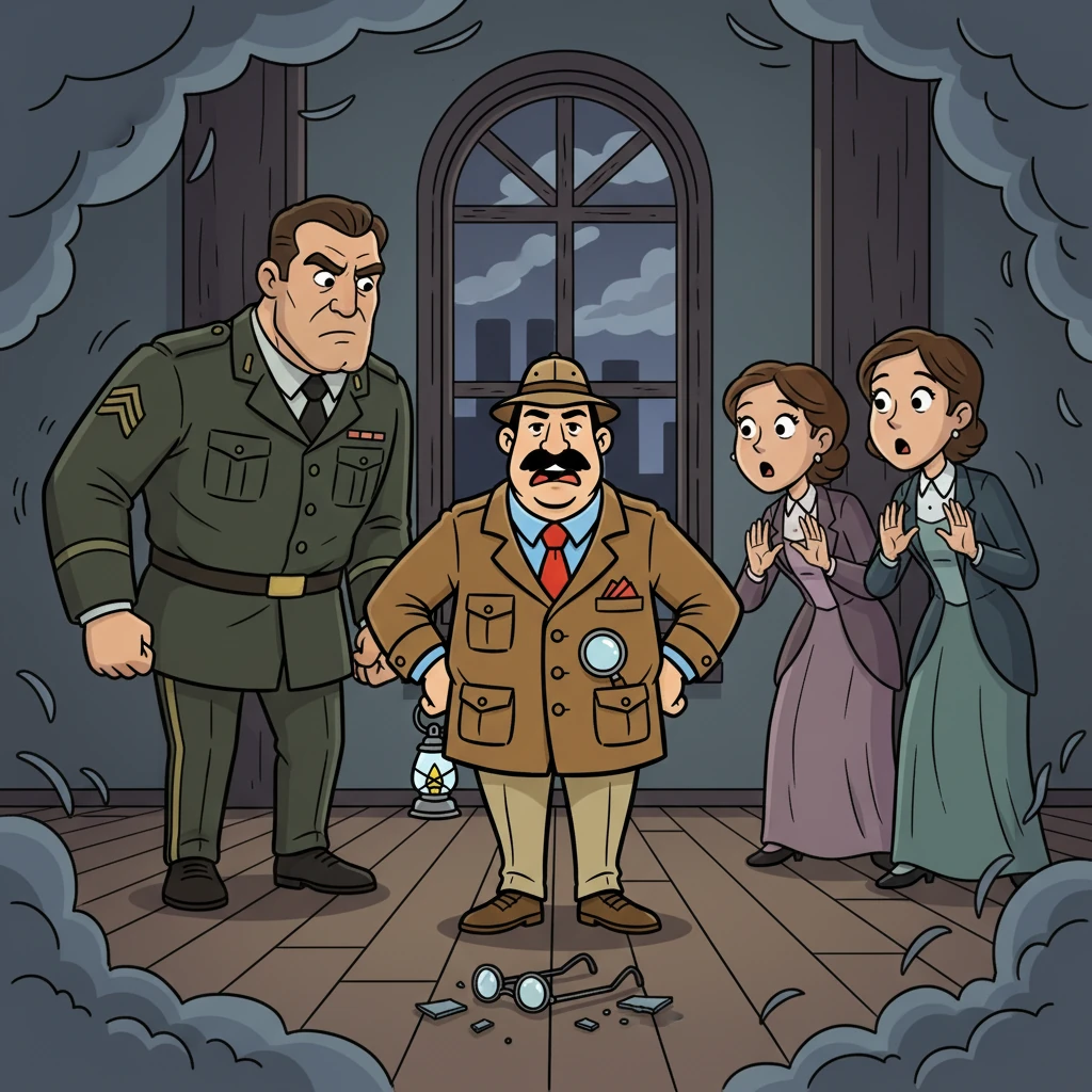 El hombre, visiblemente nervioso, llevaba sus lentes rotos en el suelo, destrozados por el forcejeo o la caída. Todos quedaron asombrados por su imponente presencia. El ambiente se cargó de tensión mientras el Sargento García analizaba cada gesto.