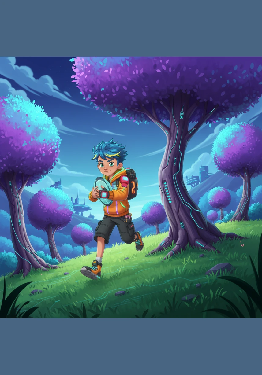 Now the map leads Rory to a place called Rugby Ridge. He holds the ball tight and runs across the soft green grass. He has to dodge the big, fluffy trees that try to block his way.