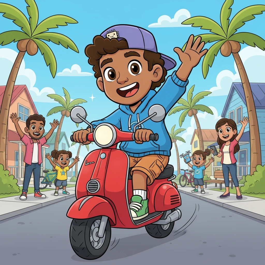 Later, Sam rode his zippy scooter through the sunny streets of Ocean Park, waving to all the happy families he had helped. Everyone smiled and waved back, knowing that their technology was always in the best, friendliest hands. He was a beloved part of the community.
