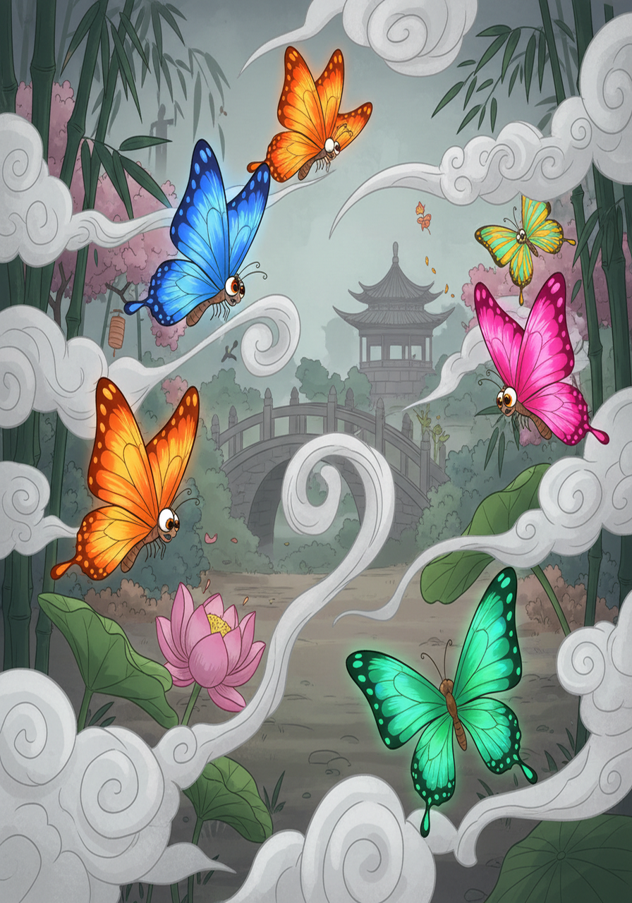 其他蝴蝶因为翅膀的颜色过于鲜艳，很容易被烟雾发现。她们惊慌失措地四处乱窜，却无济于事。