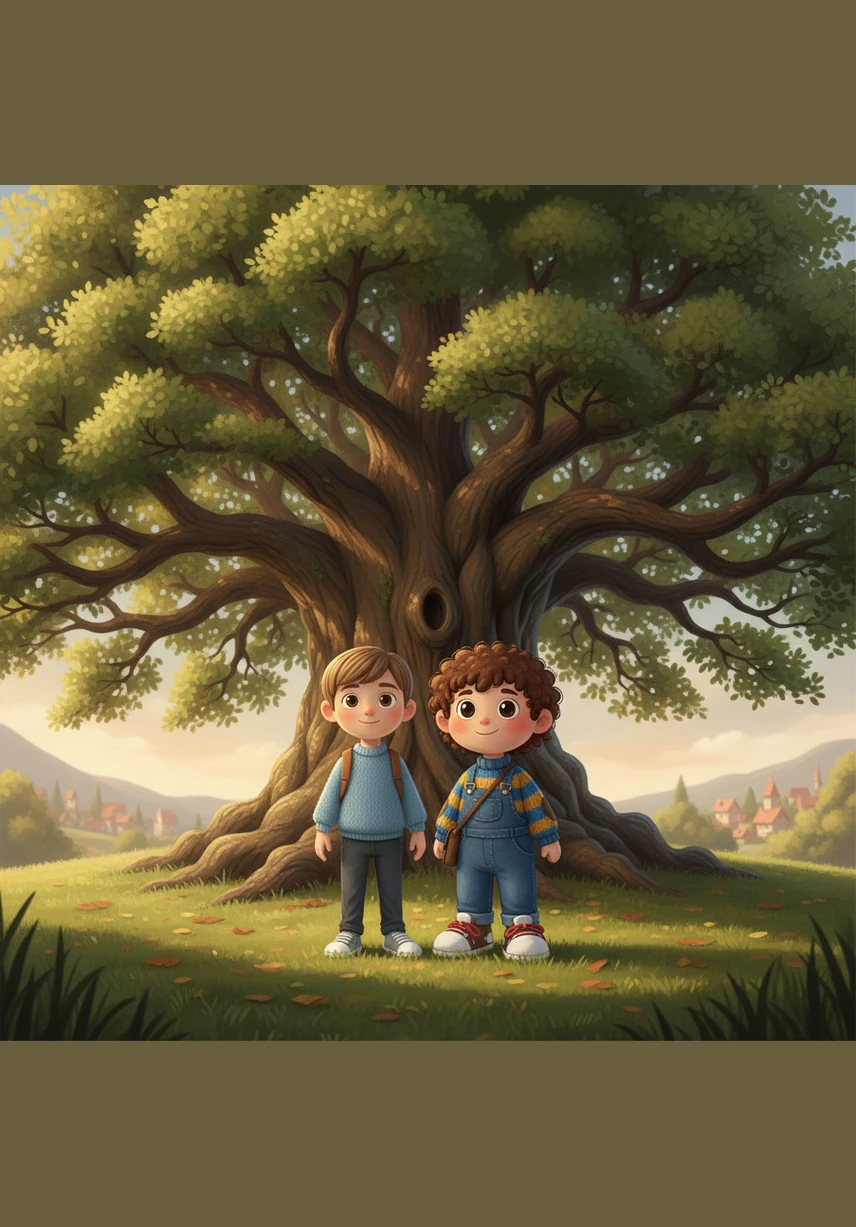 There it is! The blue lunchbox is sitting right under the big oak tree. It must have tumbled out of his open backpack when he ran to school.