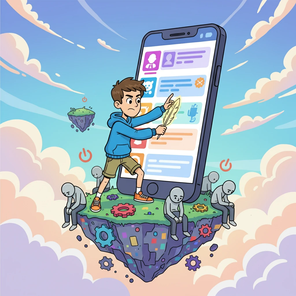 Jay scrolls through petitions on a giant phone. Clip says many are low-effort 'slacktivism' and don't give power.