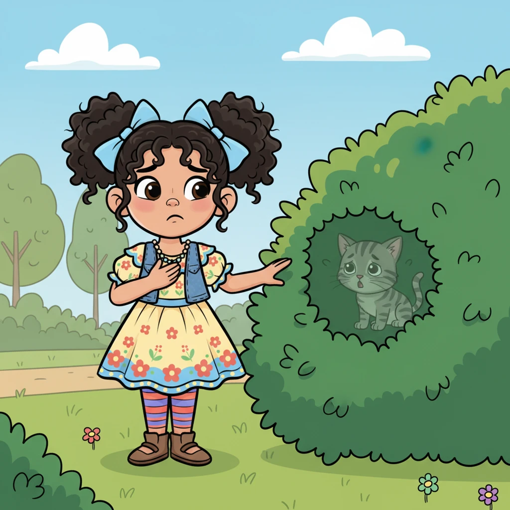 Al día siguiente, Estrella no podía dejar de pensar en el gatito. Cada vez que veía un arbusto, imaginaba al pequeño maullando, solo y asustado. Una punzada de algo que no era alegría le apretó el pecho. La imagen del gatito triste se repetía en su mente.