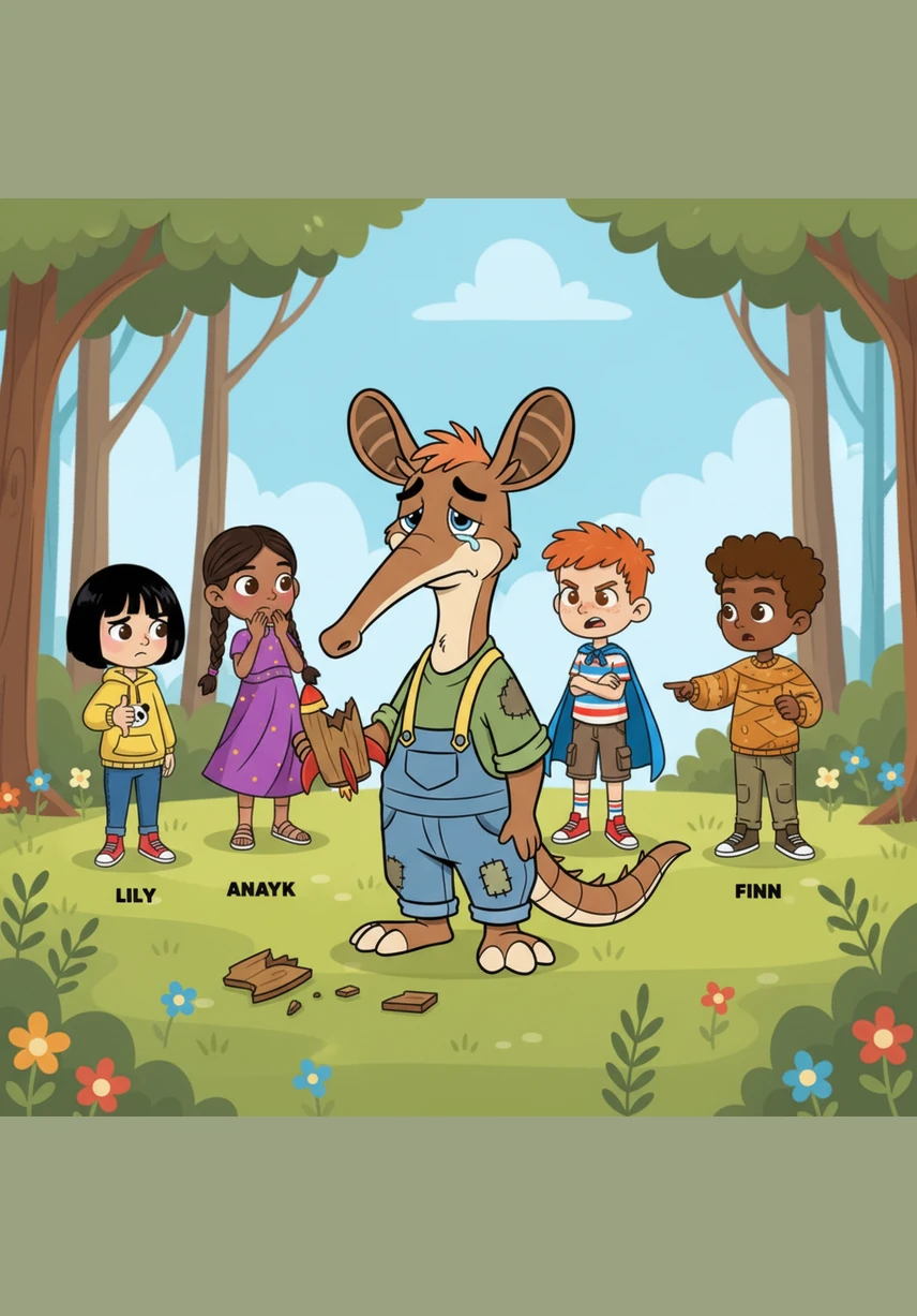 In a secluded exhibit, Spike the aardvark sits quietly by himself, watching the crowds pass him by without a second glance. He feels invisible as the world moves around him, wondering why no one stops to say hello or admire his long nose and sturdy claws.