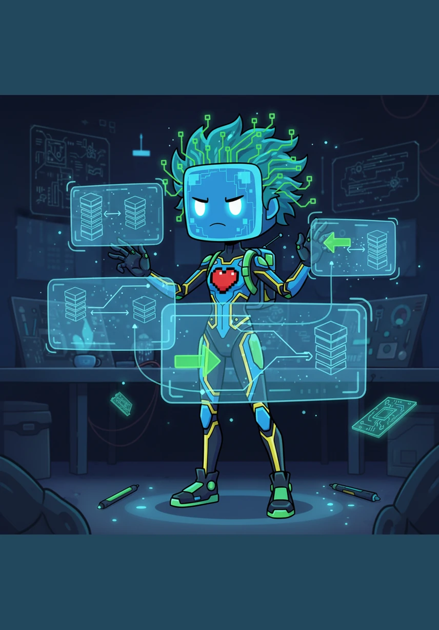 Realizing that even the best hands can slip, Pixel decides to add a way to fix mistakes without starting over. They begin to design a clever memory system that tracks every individual stroke of the pen as a separate piece of history.