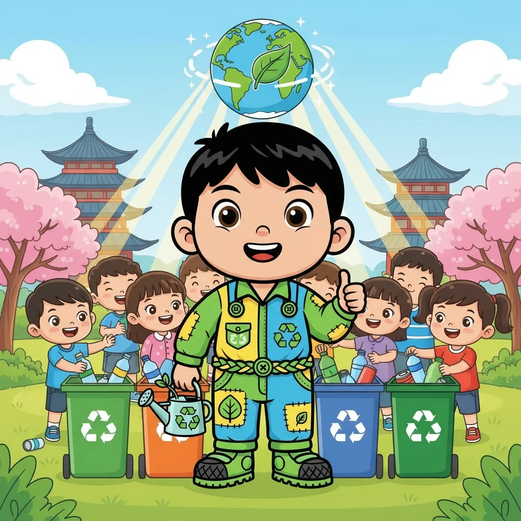 最後，小可回到了現實世界，他更加了解資源回收的重要性。他決定要成為一名環保小尖兵，向身邊的人宣傳資源回收，一起保護地球，讓世界變得更美好！