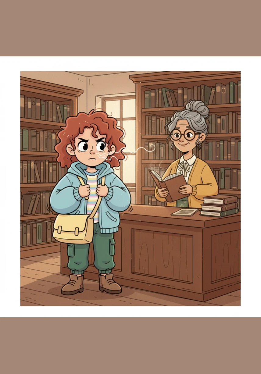 The next morning, Maya walks into a quiet bookstore and takes a deep breath that tastes like old paper and ink. She approaches the librarian, her hands trembling slightly as she prepares to break her long-held silence.
