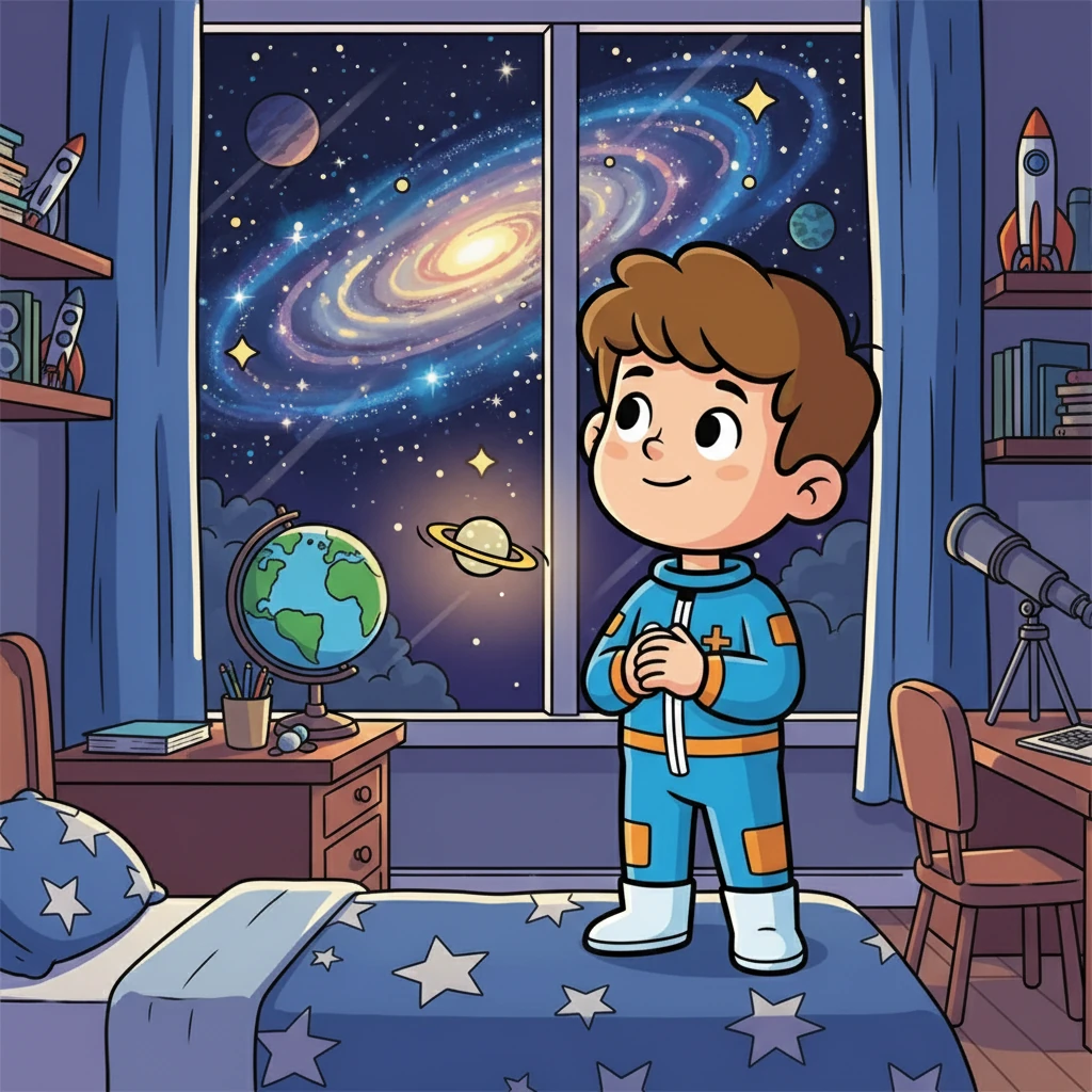 Finalmente, Samuel retornou ao seu quarto, com o coração cheio de gratidão e conhecimento. Ele sabia que o universo era um reflexo do amor de Deus, e que ele, Samuel, fazia parte dessa criação magnífica. A partir de então, Samuel olhava para o céu com novos olhos, cheio de admiração e respeito.