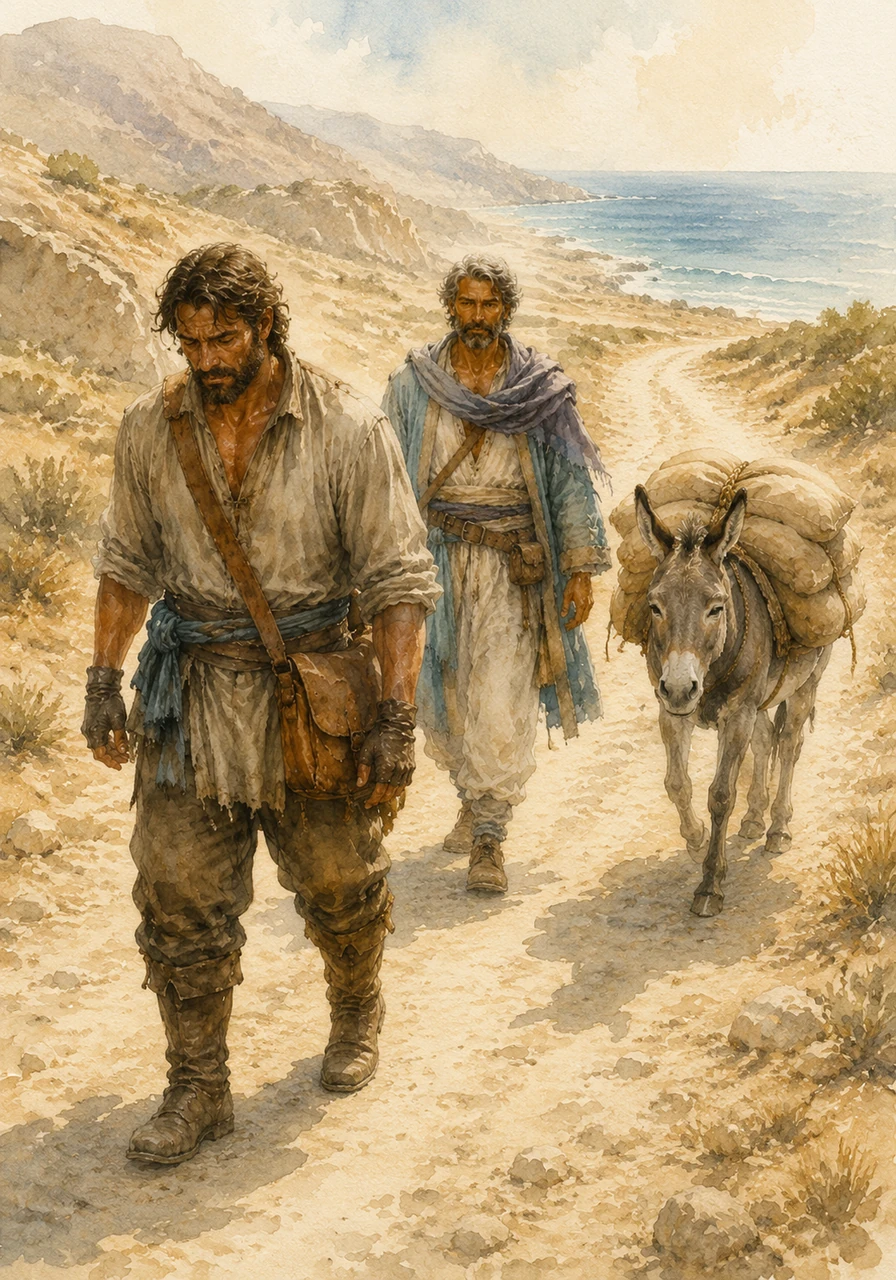 Barnaby plodded along happily, knowing that their work provided for the villagers. But as they neared the shore, his steps grew slower. The sun was getting hotter, and the road was dusty.