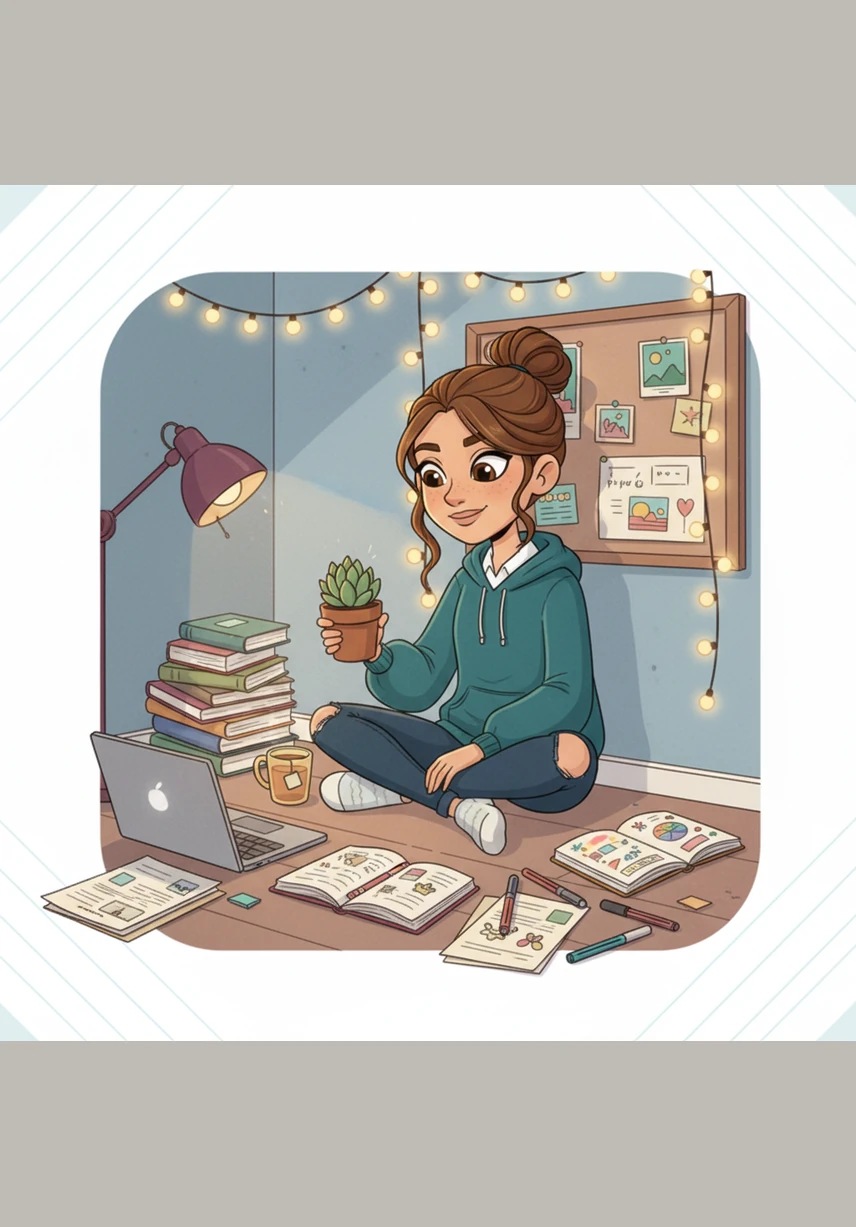 The night before final exams, Leo sits in his sanctuary feeling a strange sense of peace instead of his usual panic. He reviews his organized notes and realizes that his consistent habits have built a foundation of knowledge that no amount of stress can shake.