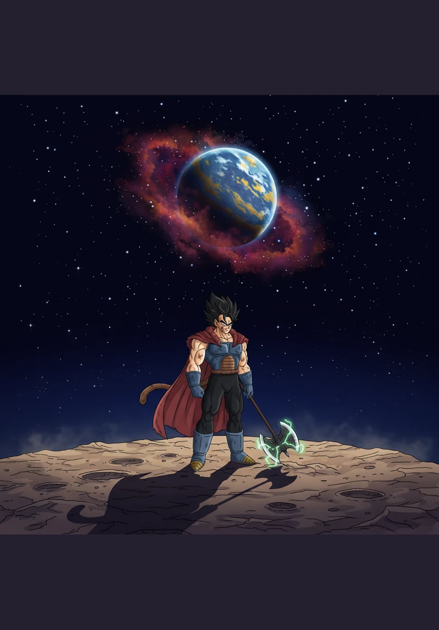 As the golden light slowly fades and his hair returns to its natural state, Kaelen stands alone in the silence of the clearing sky. He looks up at the stars, his breathing heavy but his spirit at peace, knowing that the legend of the Super Saiyan lives on through his strength.