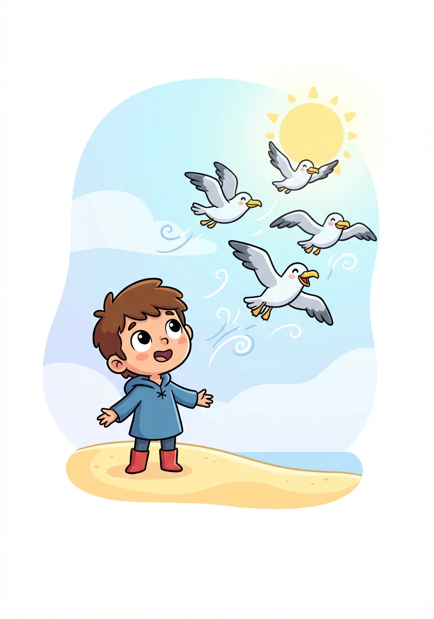 Spirit rencontra un groupe de mouettes qui s'envolaient joyeusement. Il les suivit du regard, rêvant de voler.