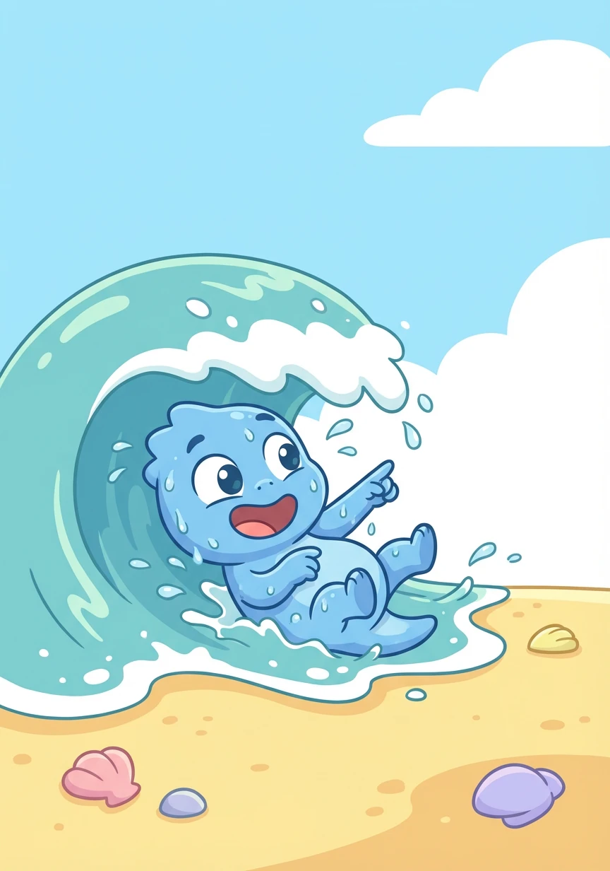 Soudain, une grosse vague déferla et mouilla Spirit. Il recula, surpris, mais éclata de rire.