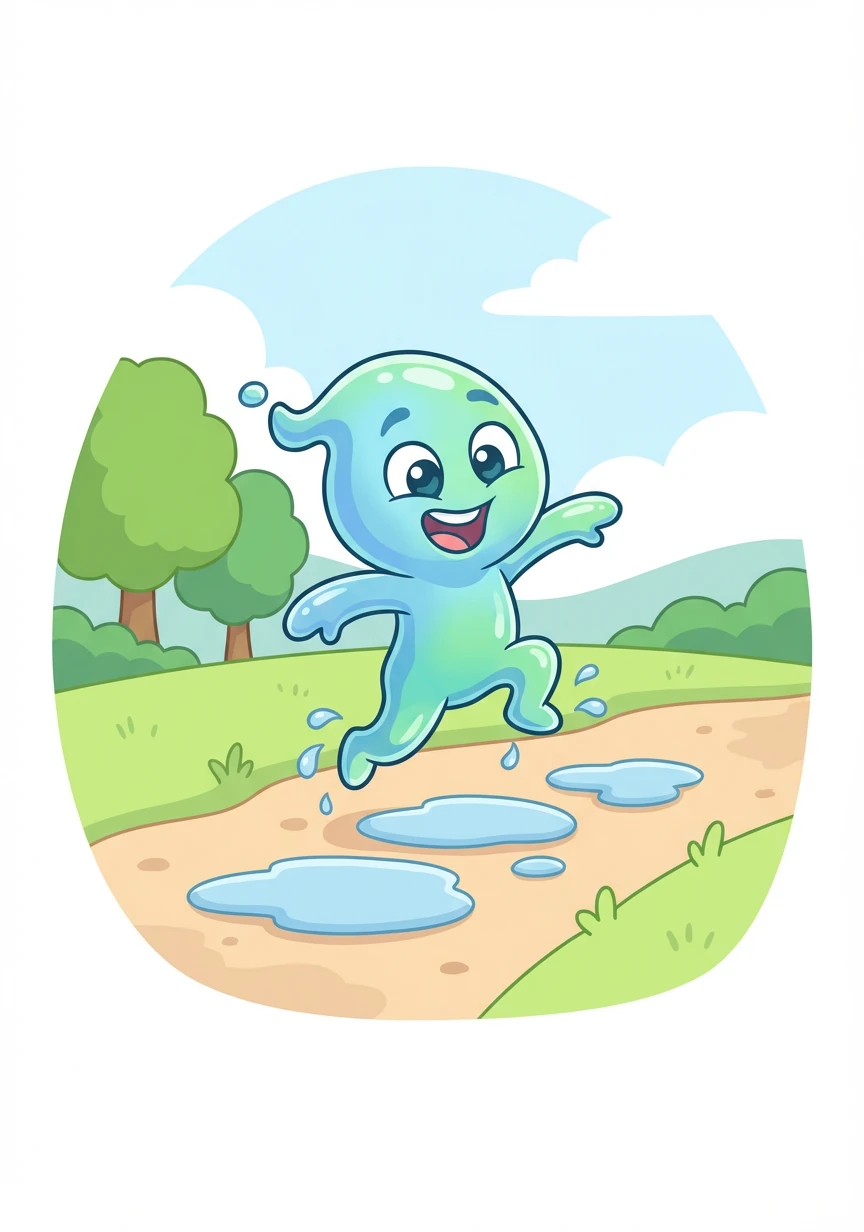 Il continua à courir, sautant par-dessus les petites flaques d'eau. Chaque pas était une source de joie.