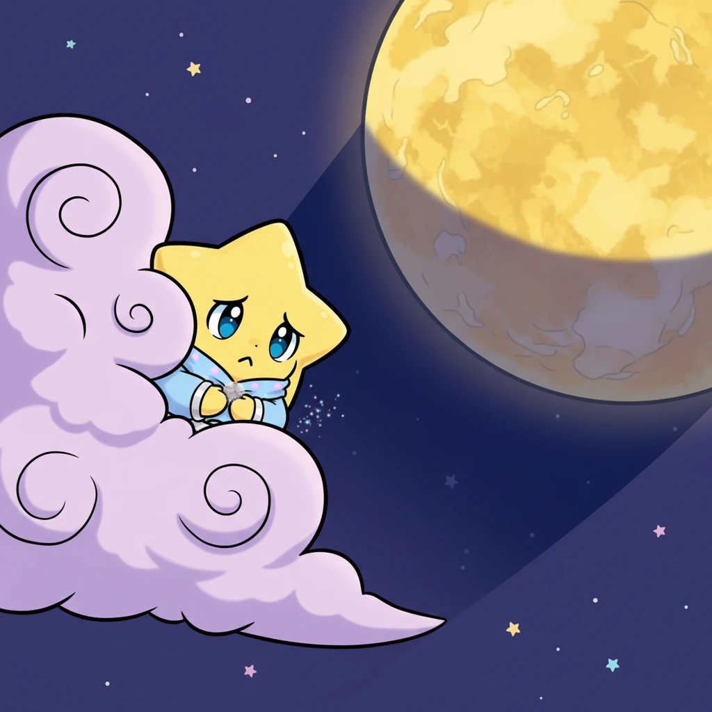 Feeling overwhelmed by the dazzling brilliance of her stellar neighbors, Luma began to hide. She’d tuck herself behind a fluffy cosmic cloud or peek shyly from the shadow of a colossal, ancient star. Her little light barely flickered, afraid to be seen.
