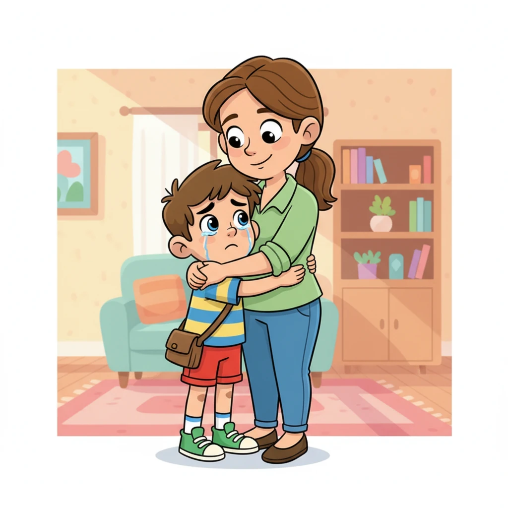 Pablito, with eyes full of regret, hugged his mom and promised he would always listen to her advice. From that day on, Pablito learned that safety is most important and that Mom's words are for his own good.