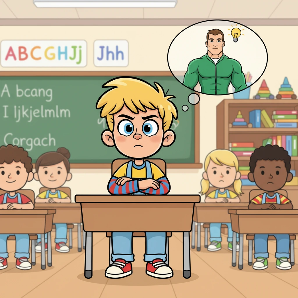 Il giorno dopo a scuola, Leo fa uno sforzo extra per ascoltare. Si siede dritto, i suoi occhi seguono la maestra, e cerca di non farsi distrarre. È difficile, la sua mente vuole vagare, ma ogni volta che si distrae, si ricorda del suo allenatore e delle sue parole, e si impegna a riportare l'attenzione.